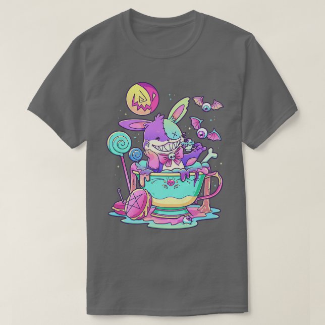 Camiseta Gótico Pastel Conejo Cute Creepé Kawaii Menhera (Diseño del anverso)