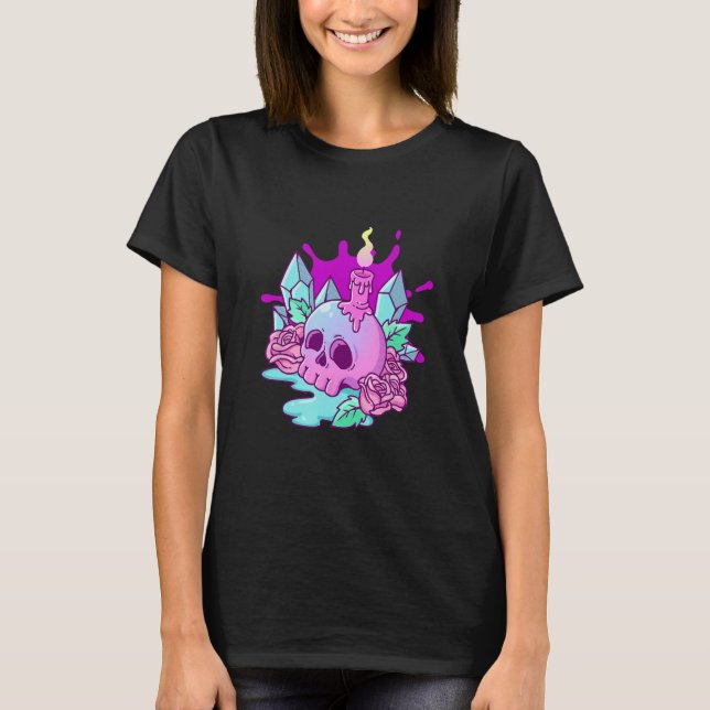 Camiseta Gótico Pastel Creepy Skull (Anverso)