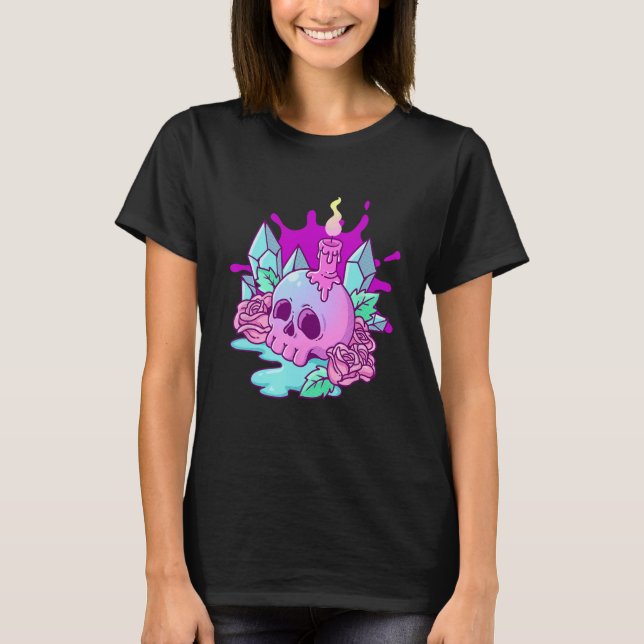 Camiseta Gótico Pastel Creepy Skull (Anverso)