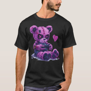 Camiseta Gótico Pastel Cute Creepy Kawaii Gamer Teddy Bear 