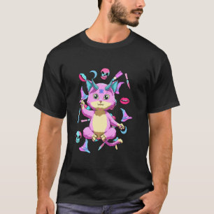 Camiseta Gótico Pastel De Gatos Baphomet Y Gótico Nu
