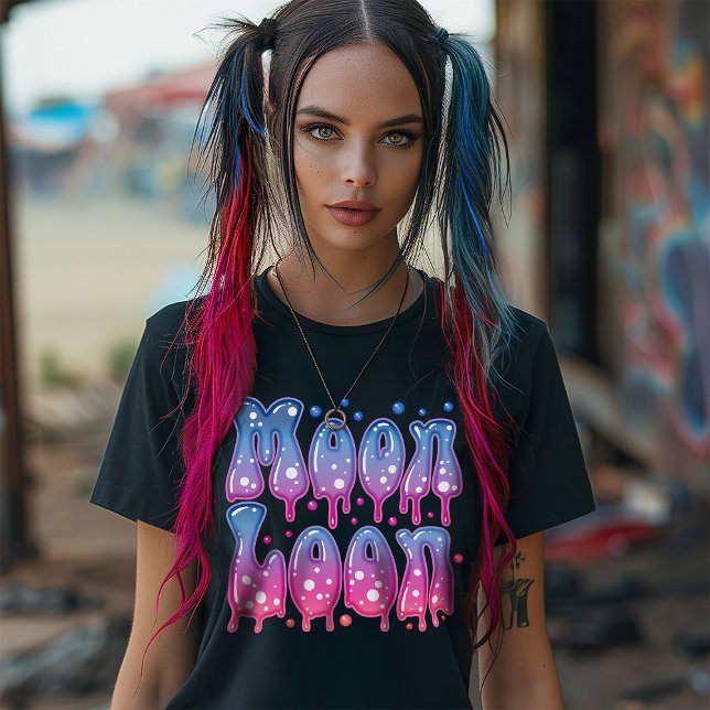 Camiseta Gótico Pastel de la Luna Celestial Púrpura Púrpura (Subido por el creador)