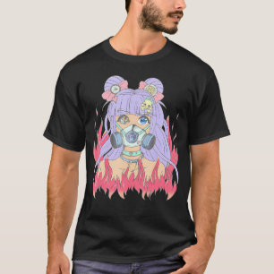Camiseta Gótico Pastel de Steampunk Yami Kawaii Anime Chica