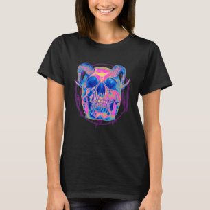 Camiseta Gótico Pastel Demon Skull Face Satanic Gótico Diab