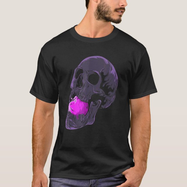 Camiseta Gótico Pastel Esqueleto de frutas de manzana estét (Anverso)