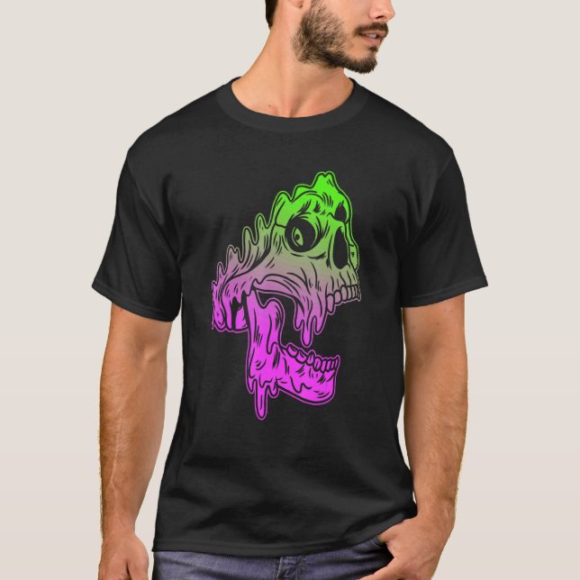 Camiseta Gótico Pastel Fundición Skull Cara Pintura Gótica  (Anverso)