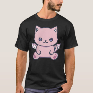 Camiseta Gótico Pastel Gato Corte Kawaii Aesthetic Lover Du