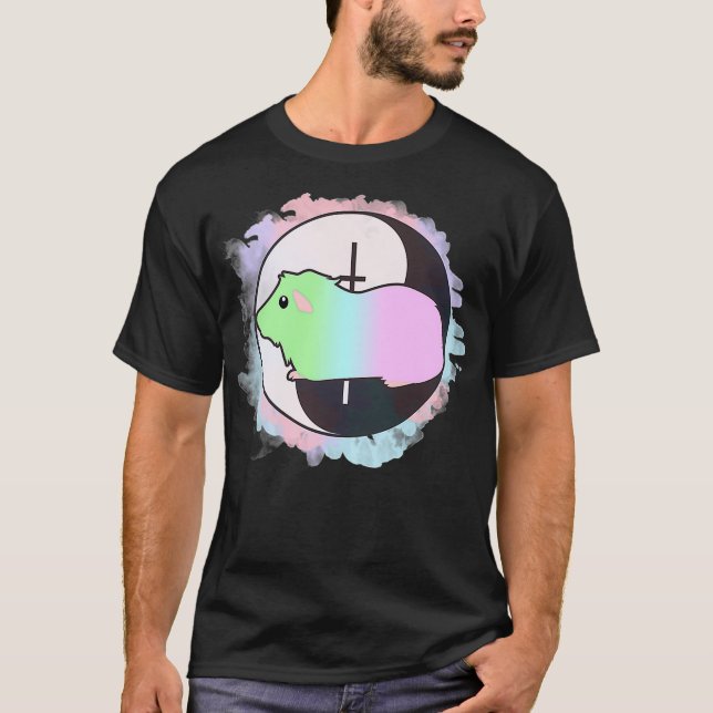 Camiseta Gótico Pastel Guinea Cerdo Yin Yang Diseño Premium (Anverso)