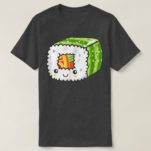 Camiseta Gótico Pastel Kawaii Anime Sushi Rollo Japonés (Diseño del anverso)