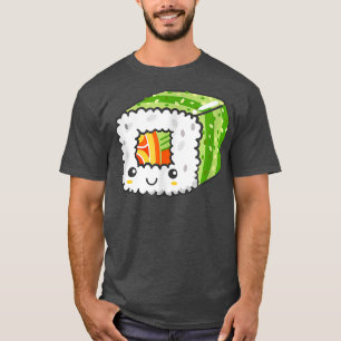 Camiseta Gótico Pastel Kawaii Anime Sushi Rollo Japonés