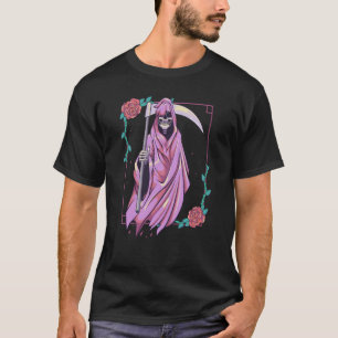 Camiseta Gótico Pastel Occult Spooky Grim Reaper Ghost Taro