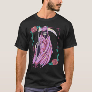 Camiseta Gótico Pastel Occult Spooky Grim Reaper Ghost Taro
