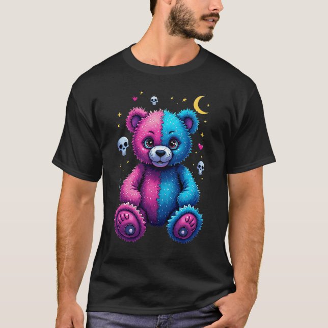 Camiseta Gótico Pastel Oso de Voodoo - Halloween creíble (Anverso)