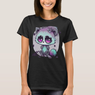 Camiseta Gótico Pastel Raccoon Creepy Cute Menhera Gótica