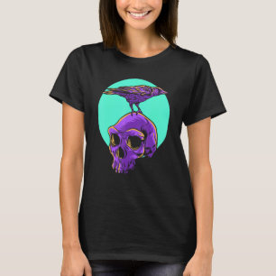 Camiseta Gótico Pastel Raven Crow Skull Emo Punk Pájaro Gót
