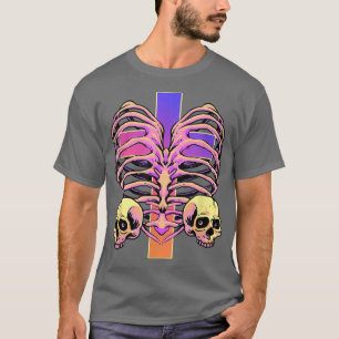 Camiseta Gótico Pastel Ropa de esqueleto Jaula Corazón Góti