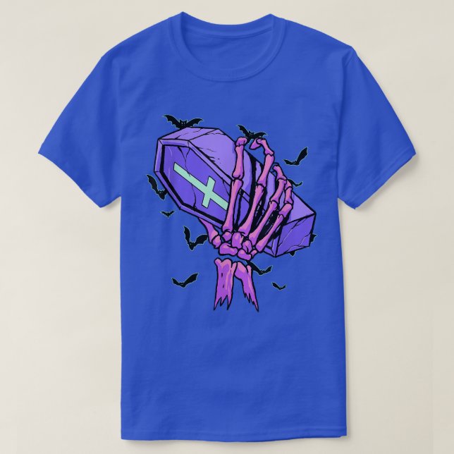 Camiseta Gótico Pastel Skeleton Hand Funeral Coffin Gótico  (Diseño del anverso)