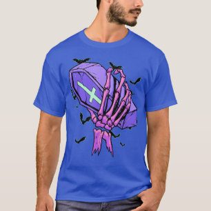 Camiseta Gótico Pastel Skeleton Hand Funeral Coffin Gótico 