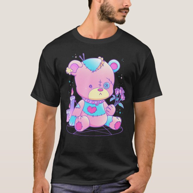 Camiseta Gótico pastel Teddy Bear japonés Anime Kawaii Demo (Anverso)