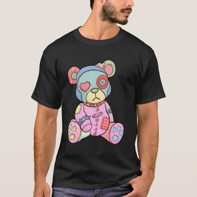 Camiseta Gótico Pastel Teddy Bear japonés Anime Kawaii Menh (Anverso)