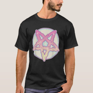 Camiseta Gótico Pastel Vaporwave Pentagram Satan Donut Rega