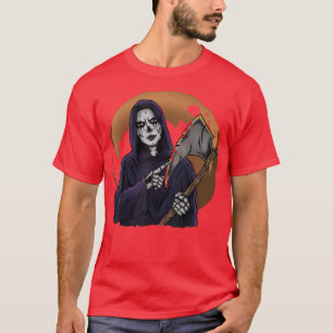 Camiseta Gótico Payaso Halloween Skeleton Moon Horror