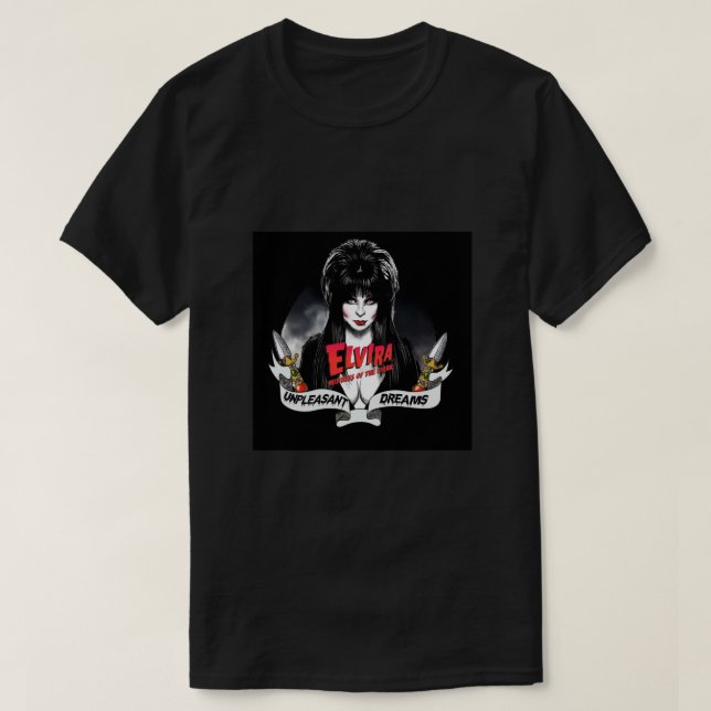 Camiseta Gótico Queens - Elvira, señora del Poster oscuro (Diseño del anverso)