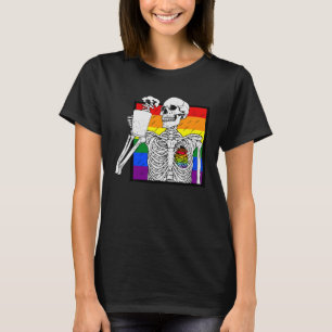 Camiseta Gótico Skeleton Café Orgullo Gay Lesbiana Hum Arco