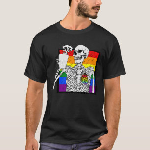 Camiseta Gótico Skeleton Café Orgullo Gay Lesbiana Hum Arco