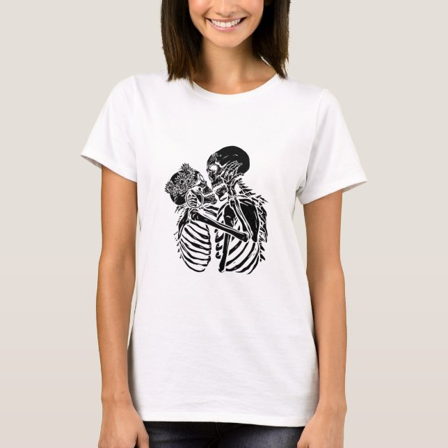 Camiseta gótico skeleton valentines (Anverso)