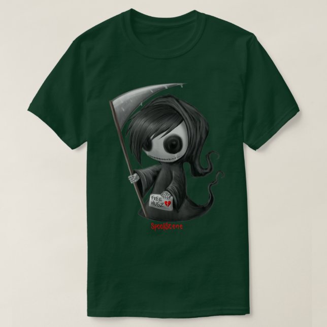Camiseta Gótico SpookScene Emo Skeleton Grim Reaper Alt  (Diseño del anverso)