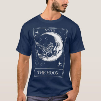 Camiseta Gótico Tarot Card luna creciente XVIII 18 con y