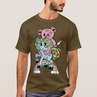 Camiseta Gótico unicornio arcoiris kawaii pastel lindo y C