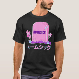 Camiseta Gótico Yami Kawaii japonés estético pastel rosado