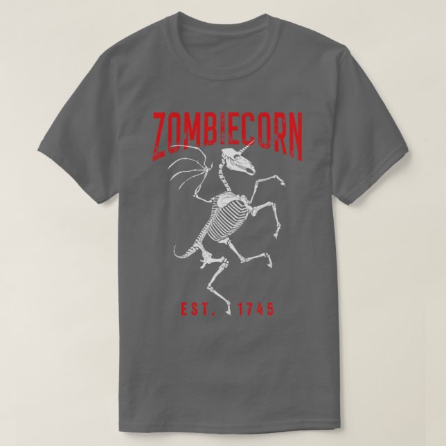 Camiseta Gótico Zombiecorn Halloween Zombie Unicorn Skeleto (Diseño del anverso)