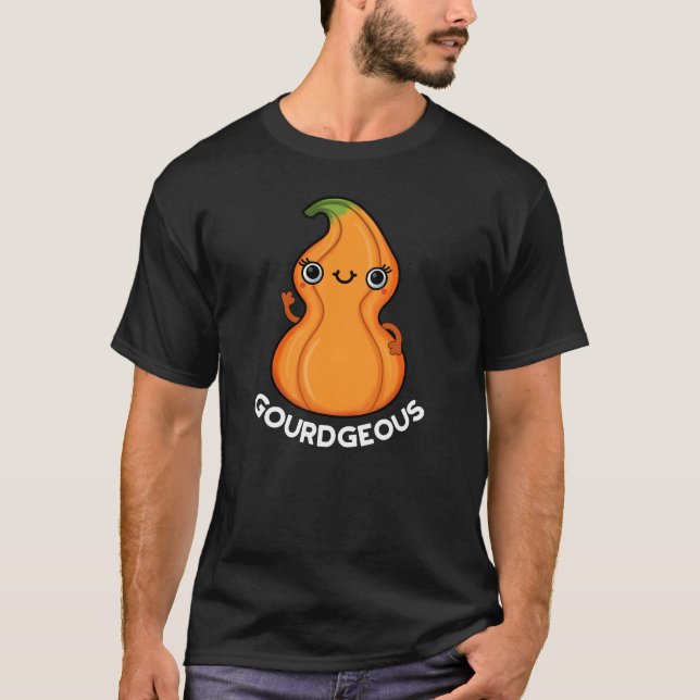 Camiseta Gourd-geous Funny Gourd Veggie Pun Dark BG (Anverso)