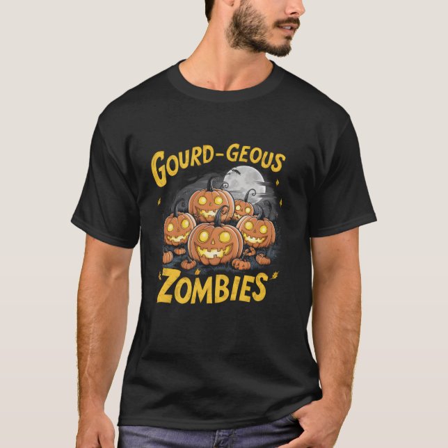 Camiseta Goured geous Zombies Spooky Zombie Pumpkins divert (Anverso)