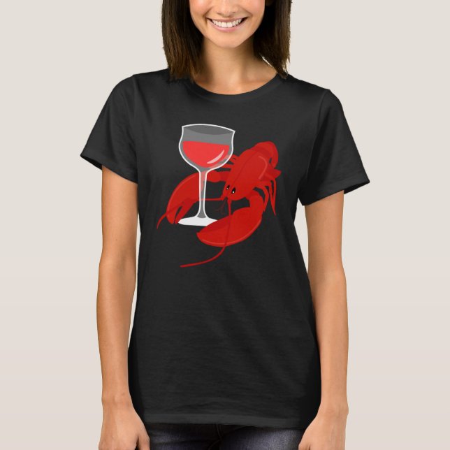Camiseta Gourmet  Red Wine Wine Lobster Hummer Dinner (Anverso)