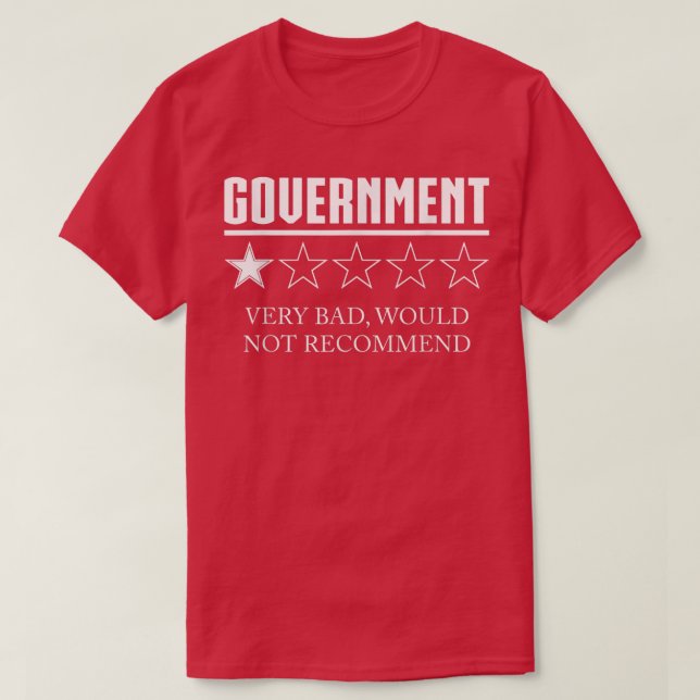 Camiseta Government Review One Star Very Bad Would Not Reco (Diseño del anverso)