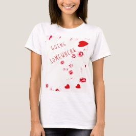 Camiseta GOZANDO EN ALGÚN LUGAR los corazones rosados adora