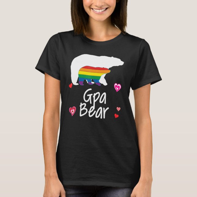 Camiseta Gpa Lgbt Oso Orgullo Gay Lesbiana Arcoiris Floral  (Anverso)