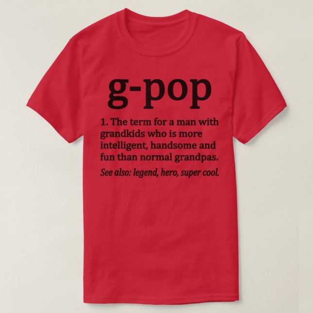 Camiseta GPop Definition Funny GPop Grandpa  (Diseño del anverso)