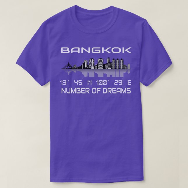 Camiseta Gps coordina Bangkok Skyline Dream City (Diseño del anverso)