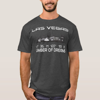 Camiseta Gps Coordina Ciudad de Las Vegas Skyline Dream Cit
