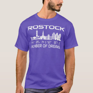 Camiseta Gps Coordina Ciudad De Rostock Skyline Dream City