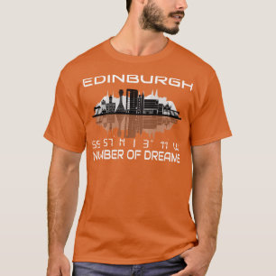 Camiseta Gps Coordina Ciudad Edinburgh Skyline Dream City