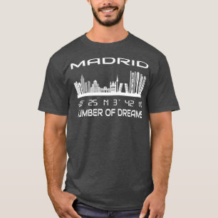Camiseta Gps Coordina Ciudad Madrid Skyline Dream City
