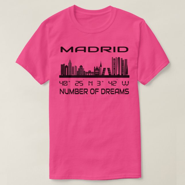 Camiseta Gps Coordina Ciudad Madrid Skyline Dream City 2 (Diseño del anverso)