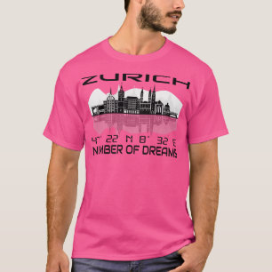 Camiseta Gps coordina la ciudad de Zurich Skyline Dream Cit