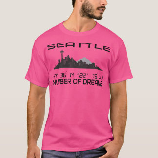 Camiseta Gps Coordina la ciudad Seattle Skyline Dream City 